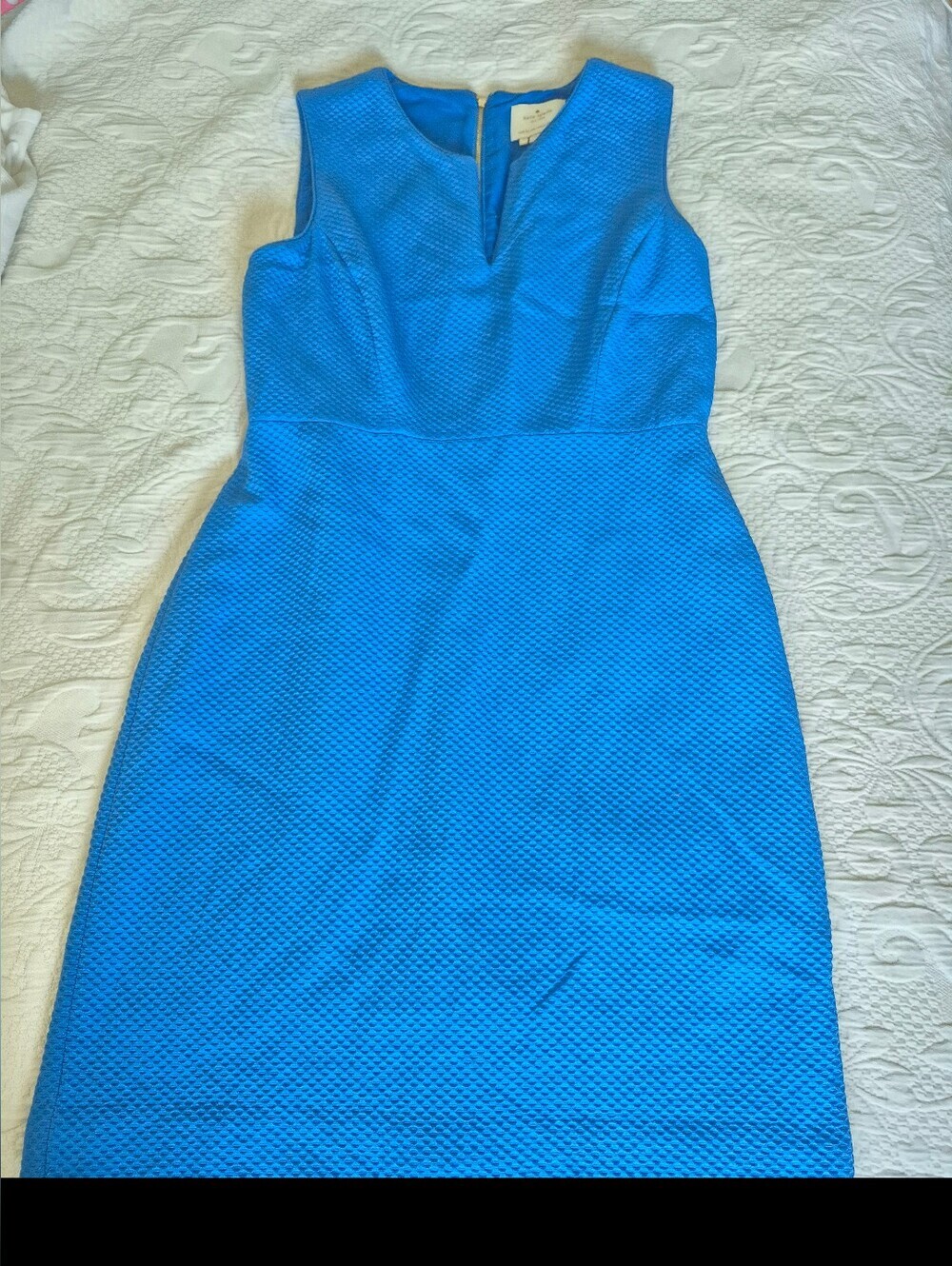 Kate Spade women's size 12 textured sleeveless cotton dress V neck